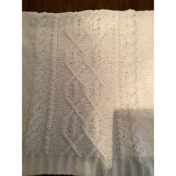 Threshold white cable stitch throw blanket - Picture 2 of 4
